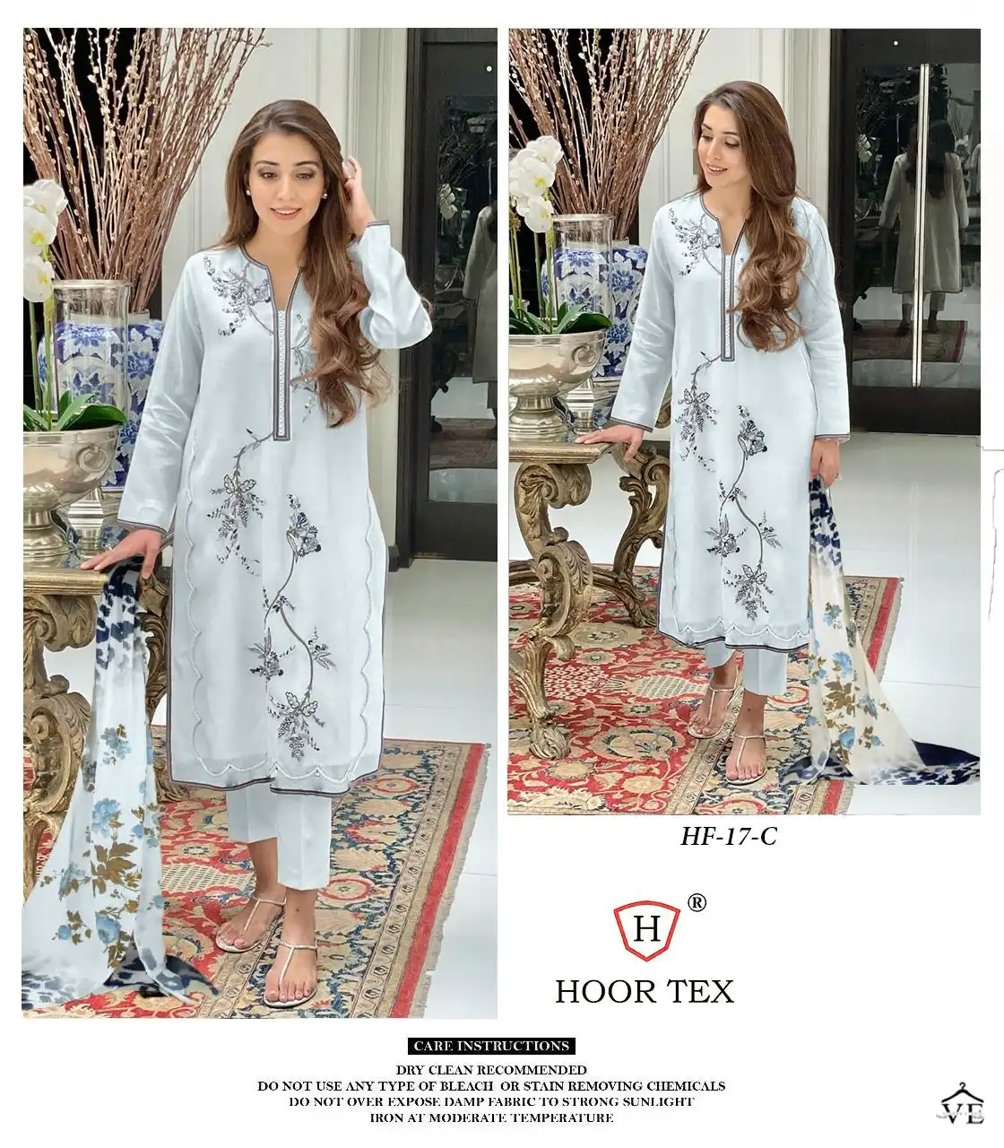 Hoor Tex HF-17 Georgette Wholesale Readymade Suit Catalog — Wholesale Salwar Suits, MPA wholesale from Surat - Gallery Image 3