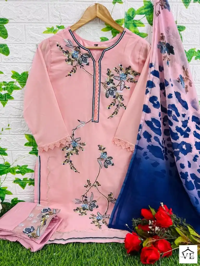 Hoor Tex HF-17 Georgette Wholesale Readymade Suit Catalog — Wholesale Salwar Suits, MPA wholesale from Surat - Gallery Image 10