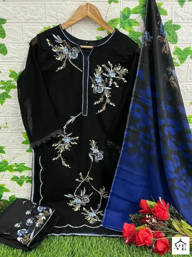 Hoor Tex HF-17 Georgette Wholesale Readymade Suit Catalog — Wholesale Salwar Suits, MPA wholesale from Surat - Gallery Image 8