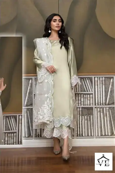 Hoor Tex HFF-02 Satin Wholesale Readymade Pakistani Suit Catalog — Wholesale Salwar Suits, MPA wholesale from Surat — view 4