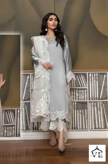 Hoor Tex HFF-02 Satin Wholesale Readymade Pakistani Suit Catalog — Wholesale Salwar Suits, MPA wholesale from Surat — view 2