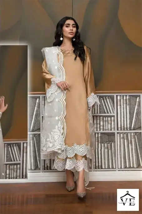 Hoor Tex HFF-02 Satin Wholesale Readymade Pakistani Suit Catalog — Wholesale Salwar Suits, MPA wholesale from Surat — view 3