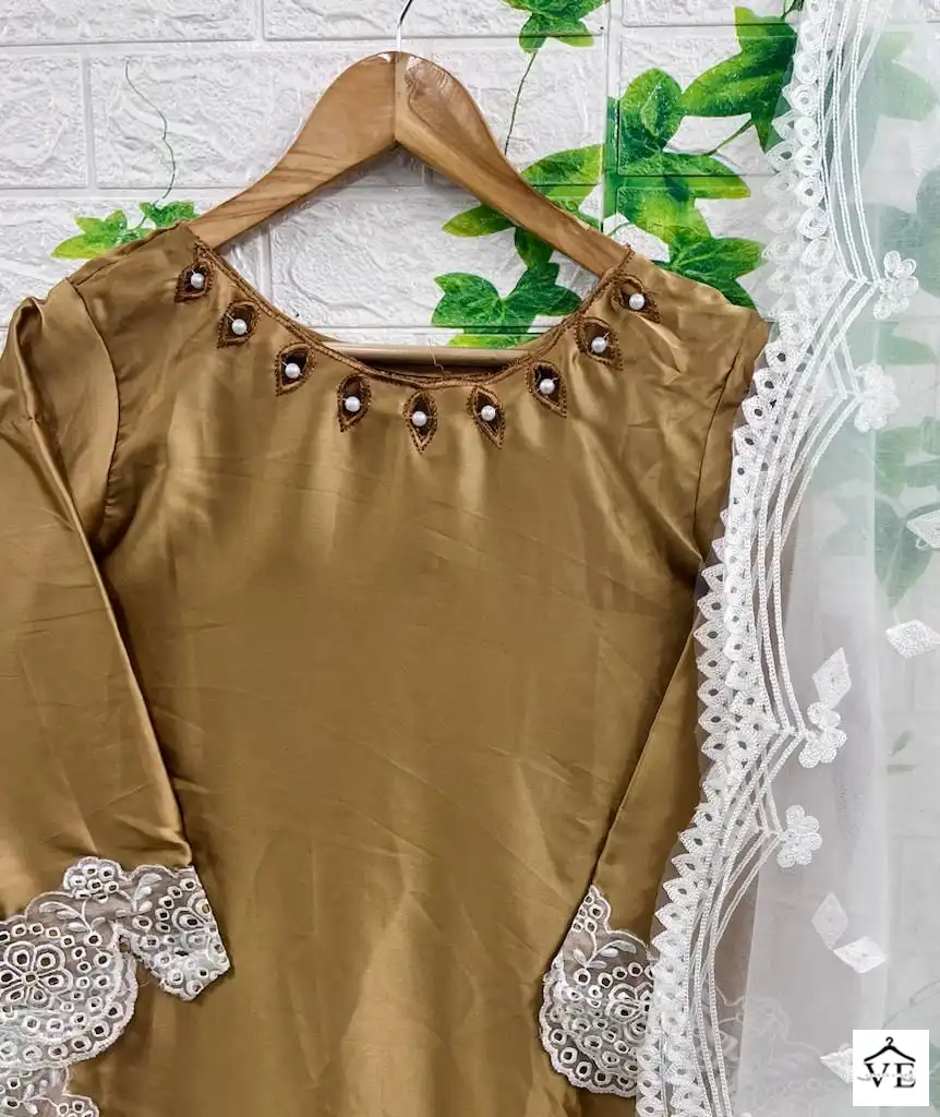 Hoor Tex HFF-02 Satin Wholesale Readymade Pakistani Suit Catalog — Wholesale Salwar Suits, MPA wholesale from Surat — view 10
