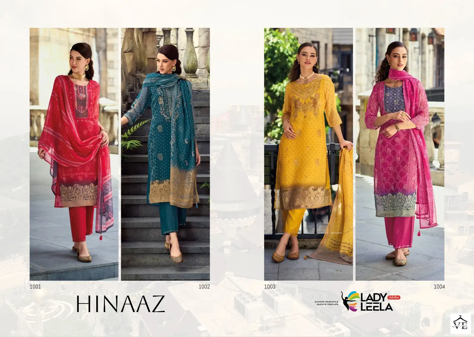 Lady Leela Hinaaz Viscose Organza Jacquard Wholesale Readymade Suits Catalog — Wholesale Salwar Suits, Lady Leela wholesale from Surat — view 5