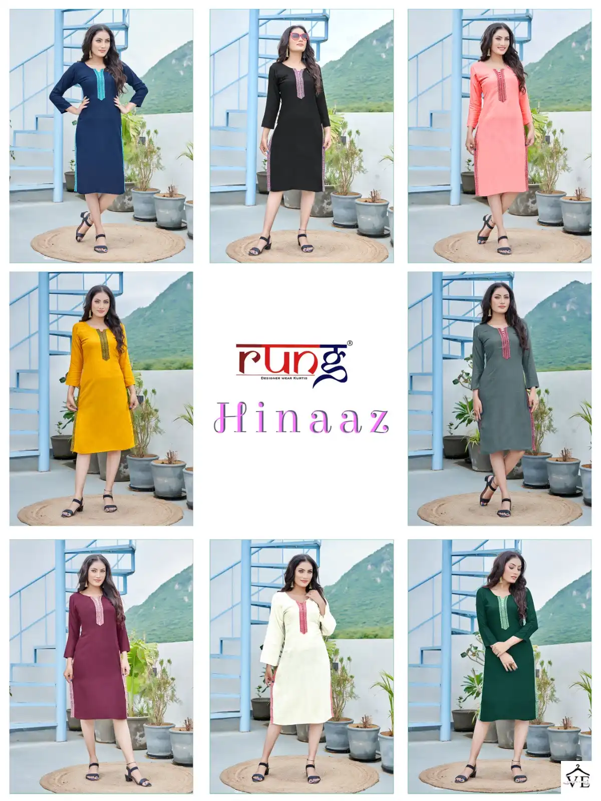 Rung Hinaz Heavy Slub Rayon Wholesale Kurti Catalog — Wholesale Kurtis, MPA wholesale from Surat — view 9