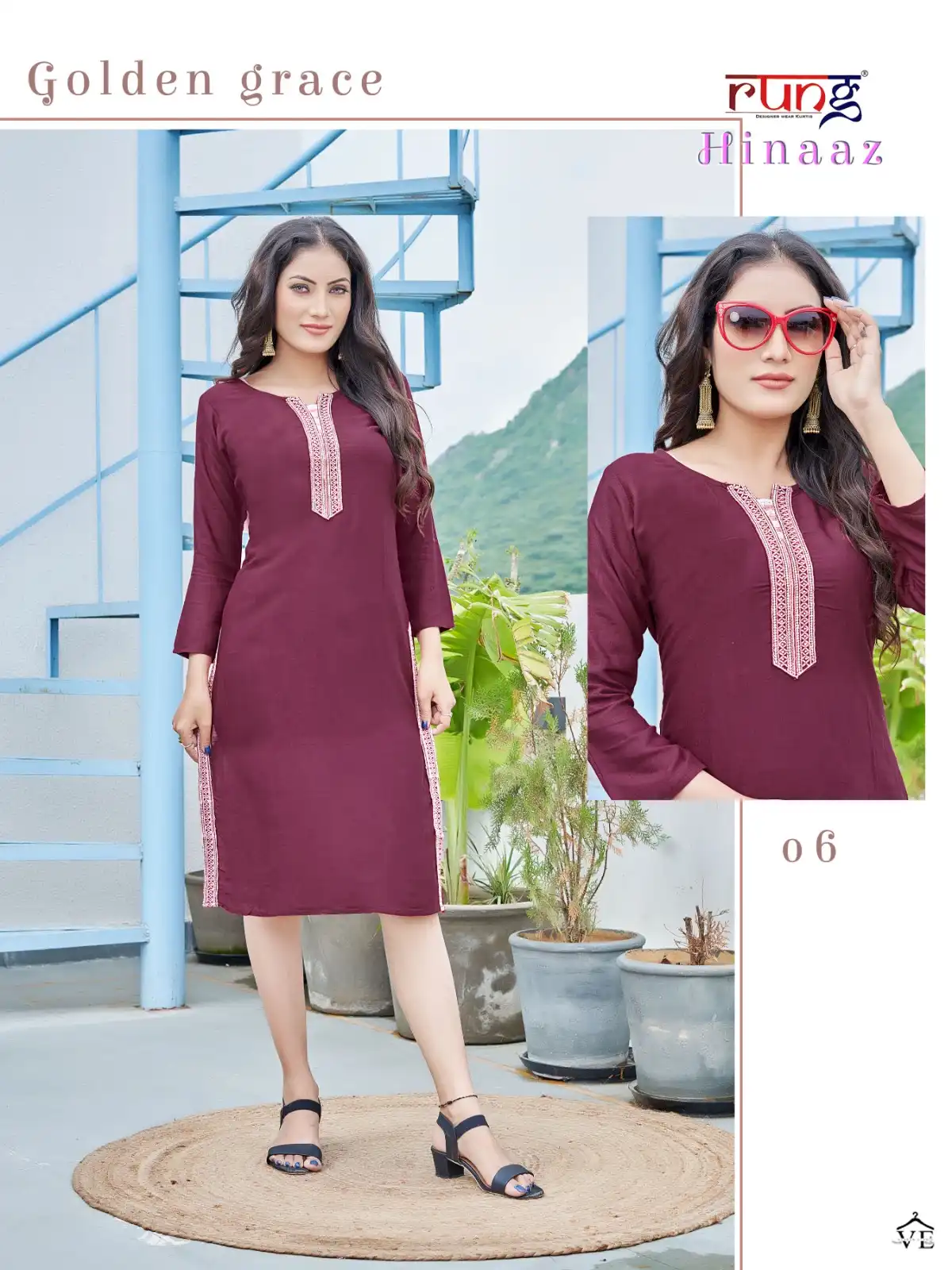 Rung Hinaz Heavy Slub Rayon Wholesale Kurti Catalog — Wholesale Kurtis, MPA wholesale from Surat — view 5