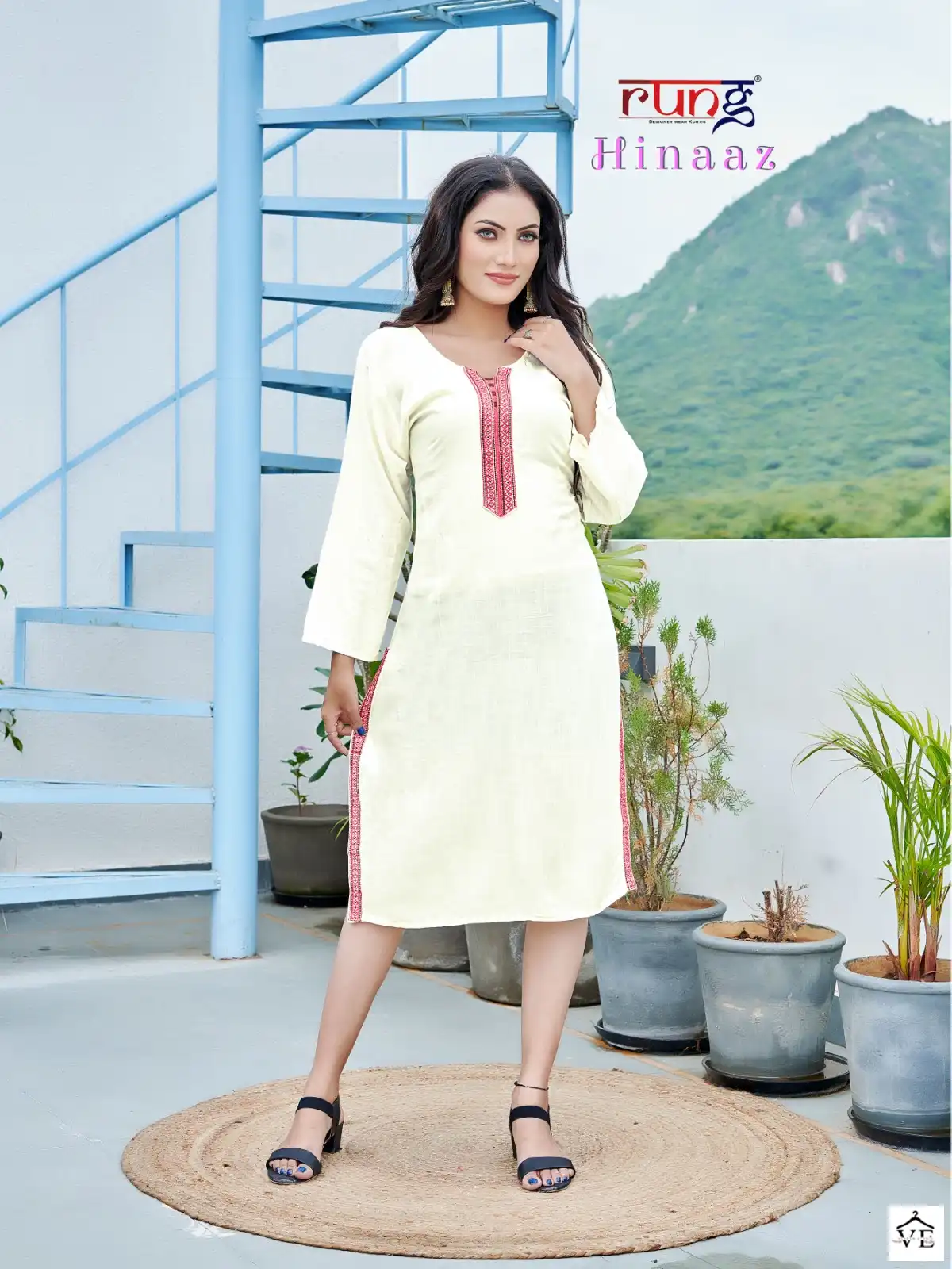 Rung Hinaz Heavy Slub Rayon Wholesale Kurti Catalog — Wholesale Kurtis, MPA wholesale from Surat — view 4