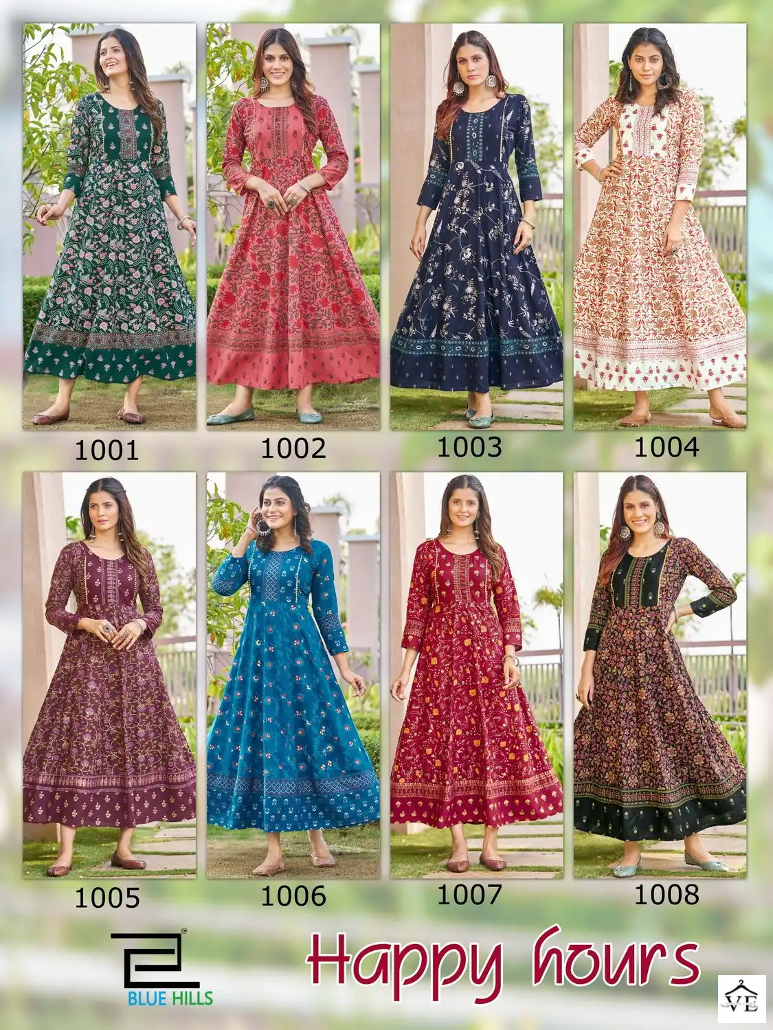 Blue Hills Happy Hours Rayon 14Kg Foil Print Wholesale Anarkali Gown Catalog — Wholesale Kurtis, MPA wholesale from Surat — view 10