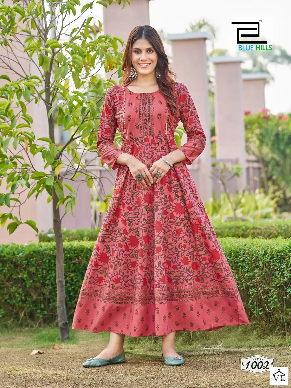 Blue Hills Happy Hours Rayon 14Kg Foil Print Wholesale Anarkali Gown Catalog — Wholesale Kurtis, MPA wholesale from Surat — view 4