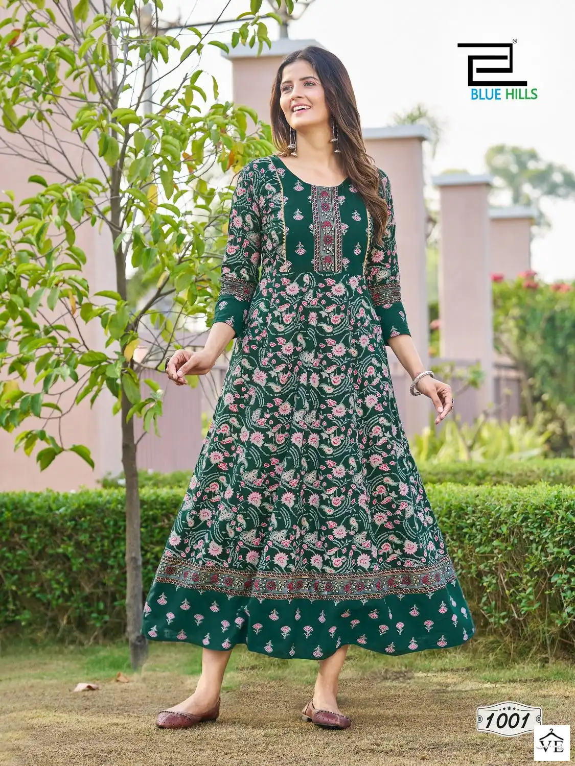 Blue Hills Happy Hours Rayon 14Kg Foil Print Wholesale Anarkali Gown Catalog — Wholesale Kurtis, MPA wholesale from Surat — view 5