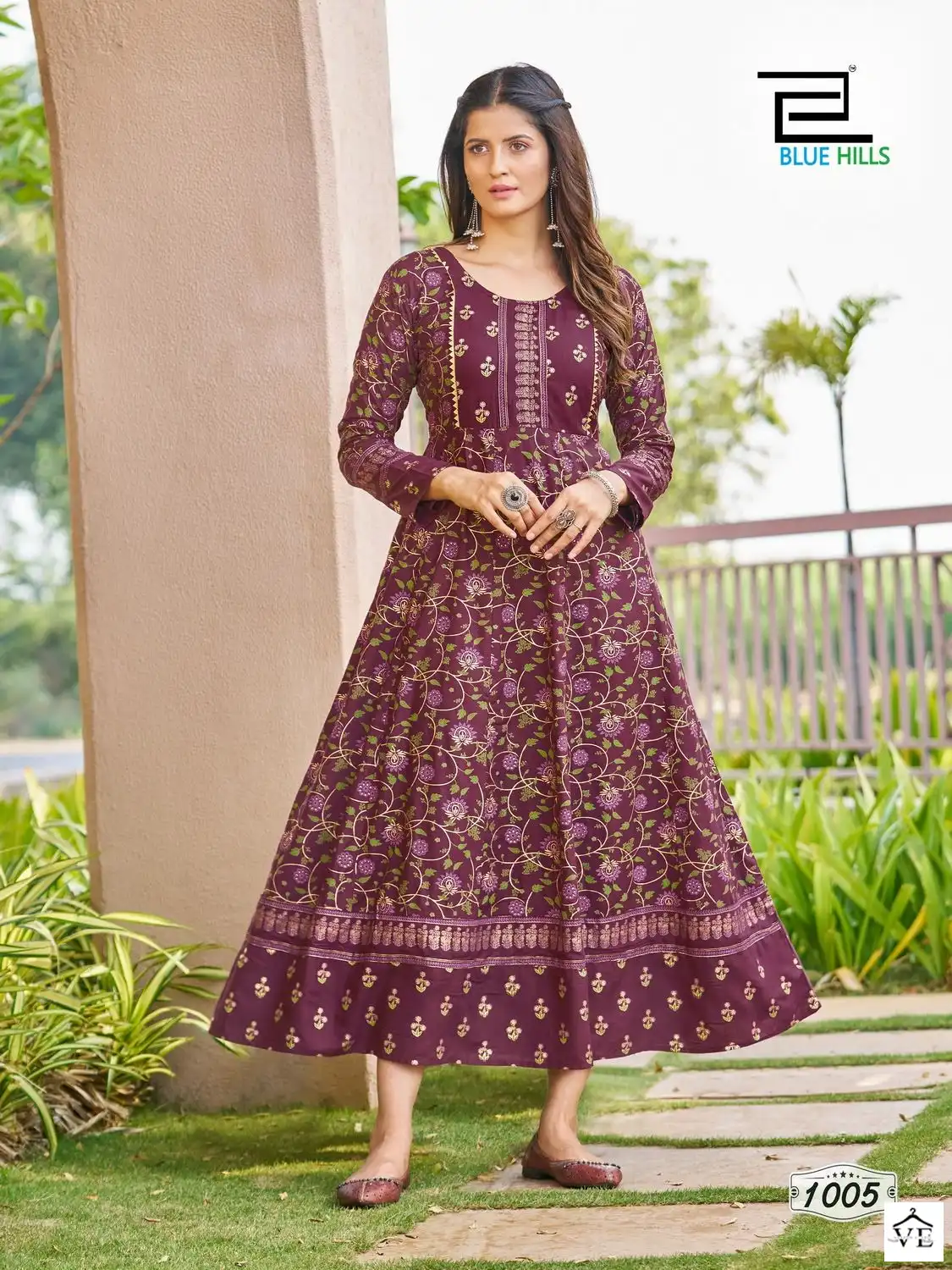 Blue Hills Happy Hours Rayon 14Kg Foil Print Wholesale Anarkali Gown Catalog — Wholesale Kurtis, MPA wholesale from Surat — view 6