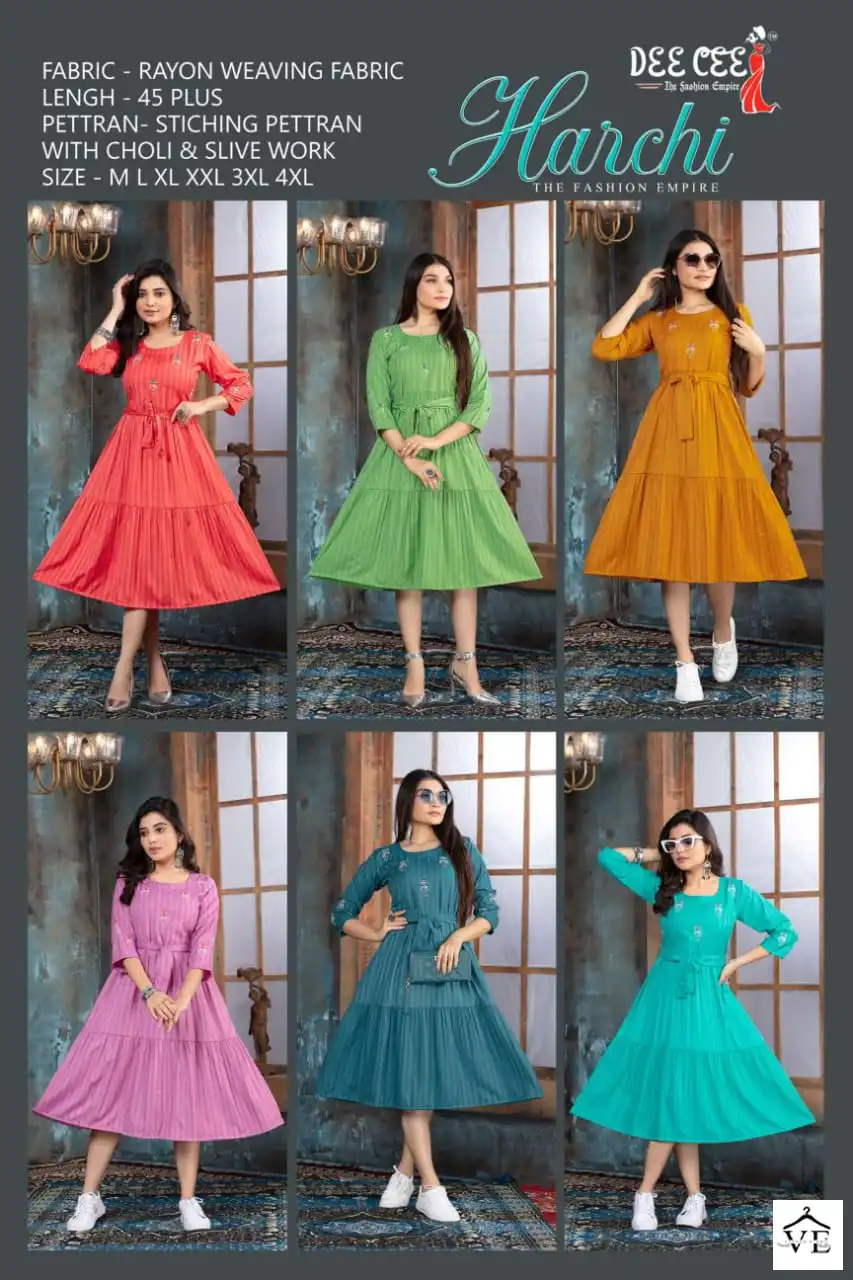 Deecee Harchi Rayon Wholesale Kurti Catalog — Wholesale Kurtis, MPA wholesale from Surat — view 7