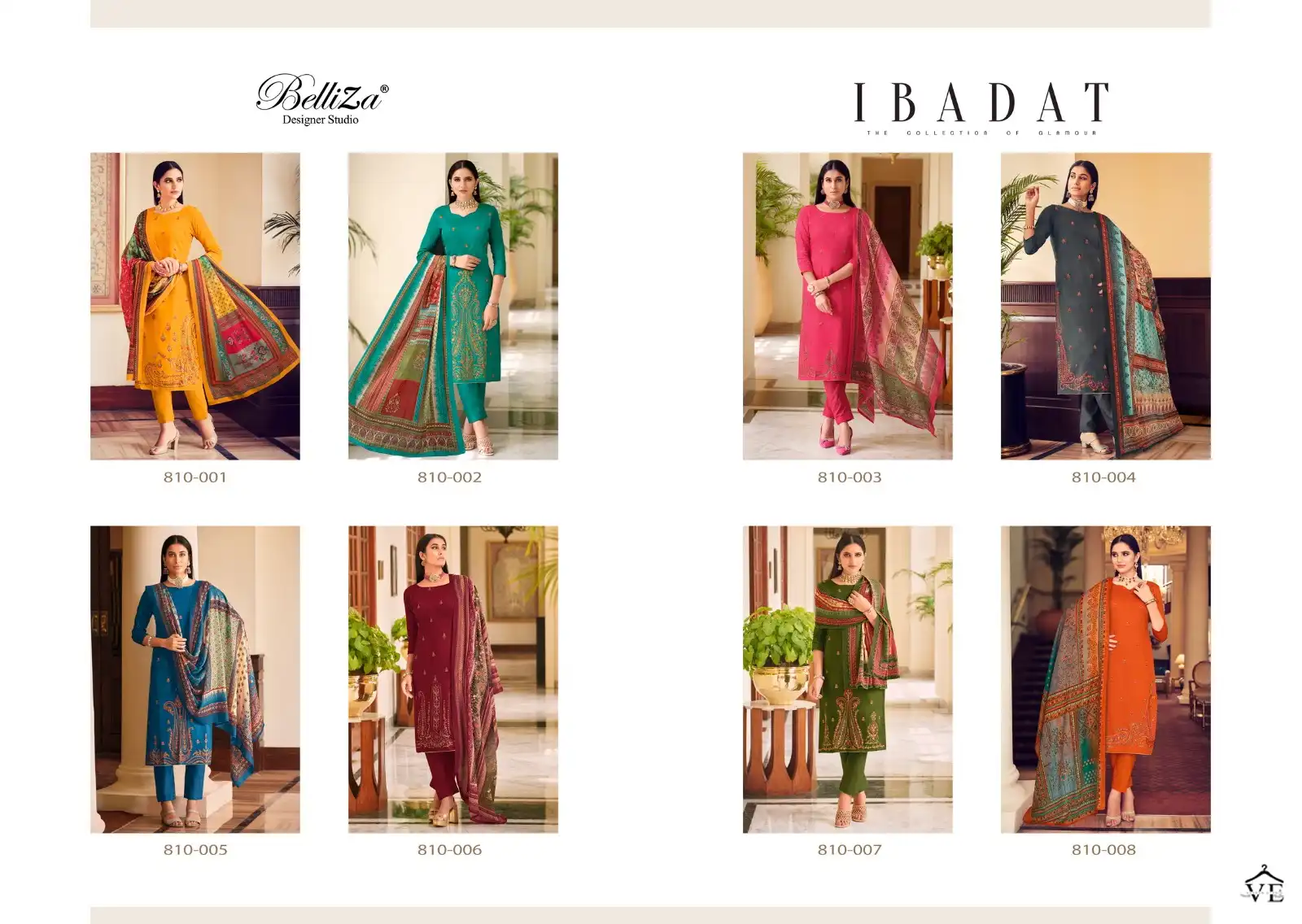 Belliza Designer Ibadat Jam Cotton Wholesale Fancy Kashmiri Embroidery Work Salwar Suit Catalog — Wholesale Salwar Suits, Belliza Designer wholesale from Surat — view 9