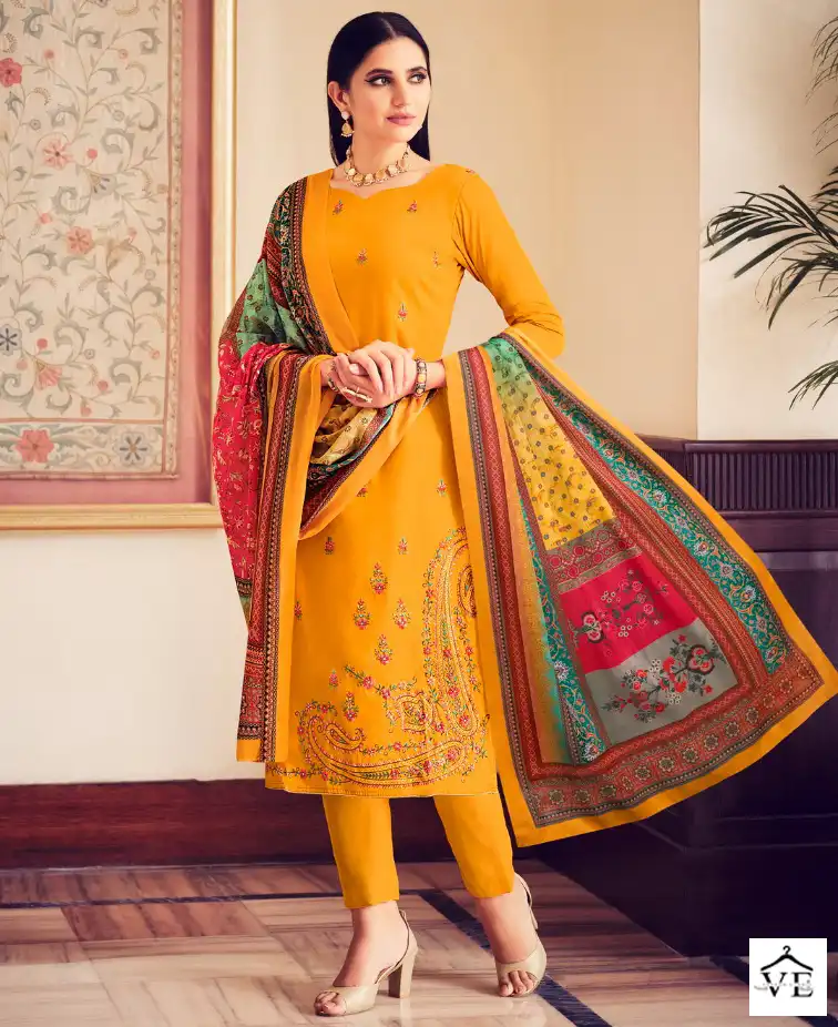Belliza Designer Ibadat Jam Cotton Wholesale Fancy Kashmiri Embroidery Work Salwar Suit Catalog — Wholesale Salwar Suits, Belliza Designer wholesale from Surat — view 1