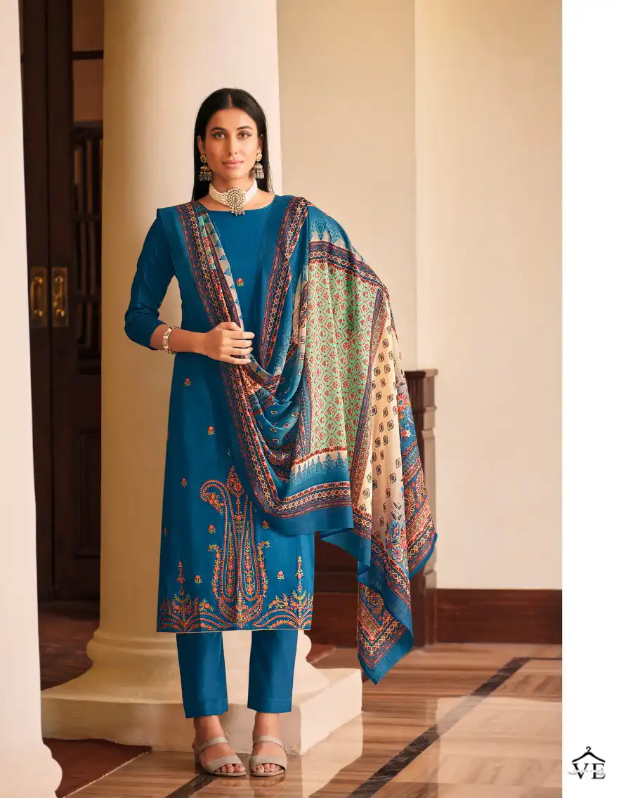 Belliza Designer Ibadat Jam Cotton Wholesale Fancy Kashmiri Embroidery Work Salwar Suit Catalog — Wholesale Salwar Suits, Belliza Designer wholesale from Surat - Gallery Image 4