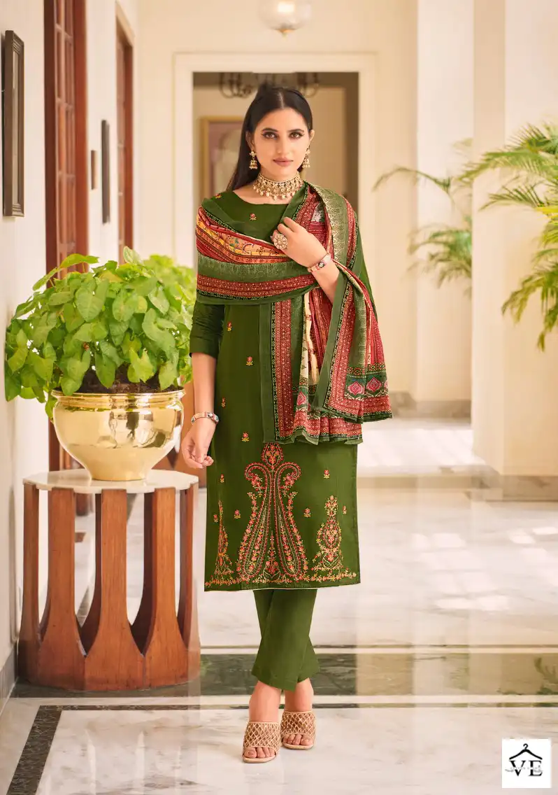 Belliza Designer Ibadat Jam Cotton Wholesale Fancy Kashmiri Embroidery Work Salwar Suit Catalog — Wholesale Salwar Suits, Belliza Designer wholesale from Surat - Gallery Image 6
