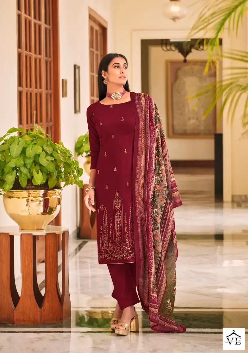 Belliza Designer Ibadat Jam Cotton Wholesale Fancy Kashmiri Embroidery Work Salwar Suit Catalog — Wholesale Salwar Suits, Belliza Designer wholesale from Surat - Gallery Image 7