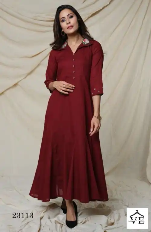 Vardan Ethnic Indira 23111 To 23114 Cotton Wholesale Long Kurtis Catalog — Wholesale Kurtis, MPA wholesale from Surat - Gallery Image 2