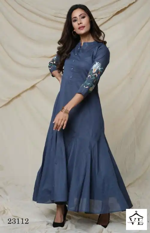 Vardan Ethnic Indira 23111 To 23114 Cotton Wholesale Long Kurtis Catalog — Wholesale Kurtis, MPA wholesale from Surat - Gallery Image 3