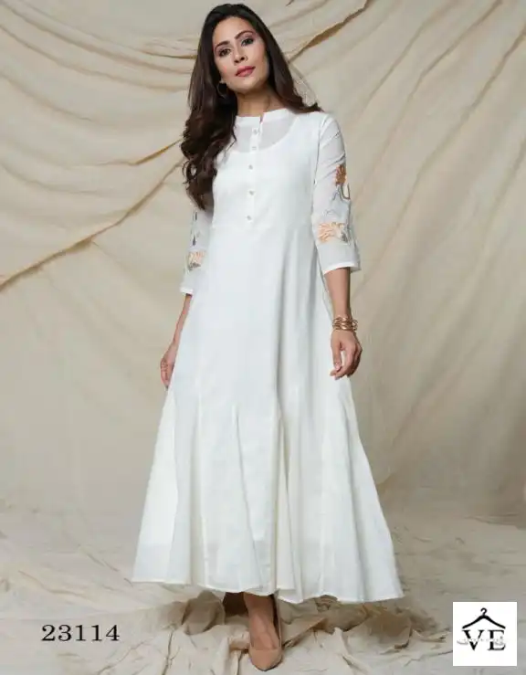 Vardan Ethnic Indira 23111 To 23114 Cotton Wholesale Long Kurtis Catalog — Wholesale Kurtis, MPA wholesale from Surat — view 1