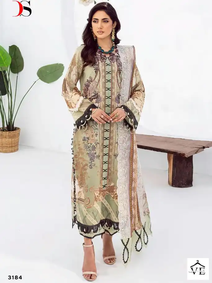 Jade Needle Wonder Pure Cotton Wholesale Pakistani Suit — Wholesale Salwar Suits, MPA wholesale from Surat — view 1