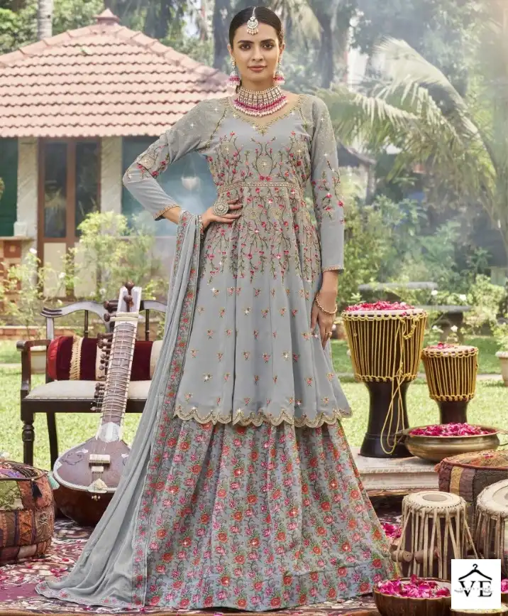 Radha Jasmine Faux Gorgette Wholesale Designer Suits Catalog — Wholesale Salwar Suits, MPA wholesale from Surat — view 1