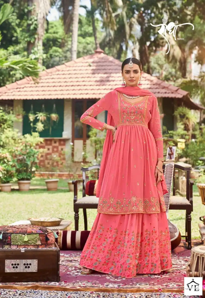 Radha Jasmine Faux Gorgette Wholesale Designer Suits Catalog — Wholesale Salwar Suits, MPA wholesale from Surat - Gallery Image 2