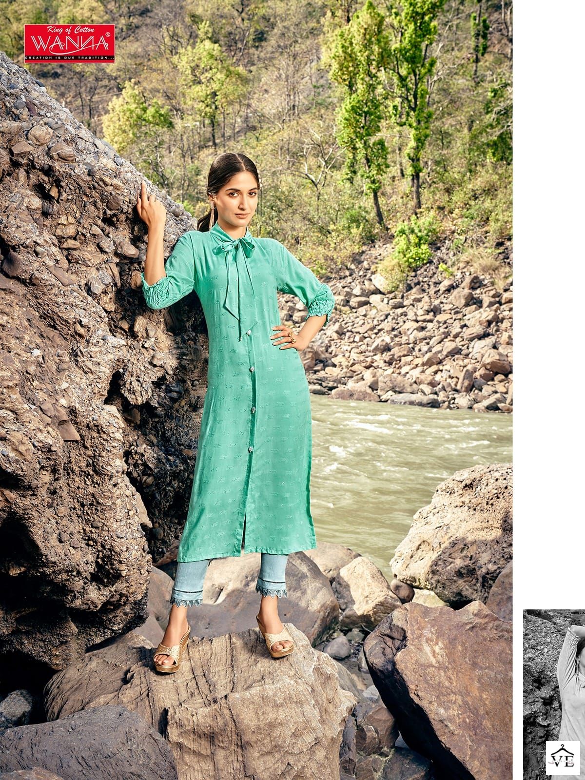 Wanna Jasmine Viscose Rayon Wholesale Kurti Catalog — Wholesale Kurtis, MPA wholesale from Surat - Gallery Image 6