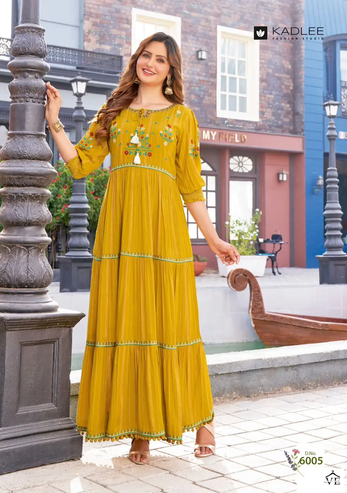 Kadlee Jennifer Vol 2 Viscose Rayon Wholesale Long Gowns Catalog — Wholesale Kurtis, Kadlee Fashion Studio wholesale from Surat — view 4