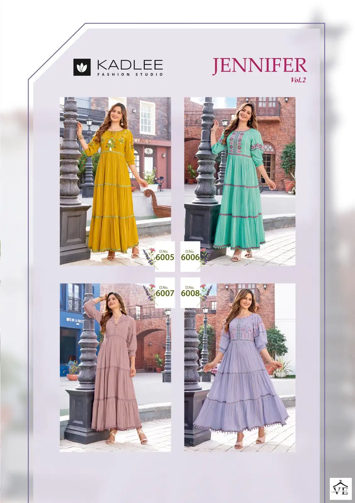 Kadlee Jennifer Vol 2 Viscose Rayon Wholesale Long Gowns Catalog — Wholesale Kurtis, Kadlee Fashion Studio wholesale from Surat — view 5