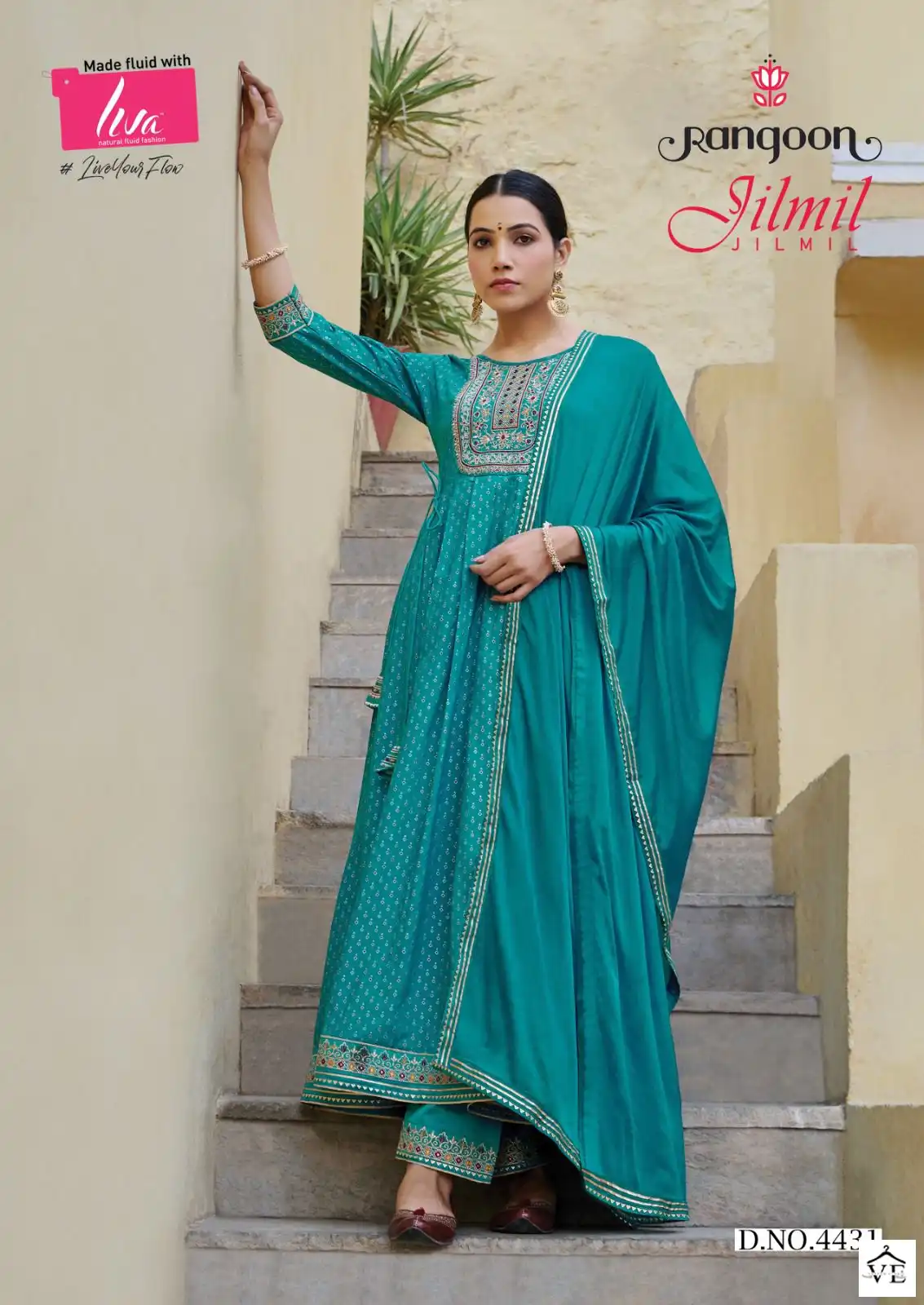 Rangoon Jilmil Rayon Wholesale Readymade Suits Catalog — Wholesale Salwar Suits, MPA wholesale from Surat - Gallery Image 2