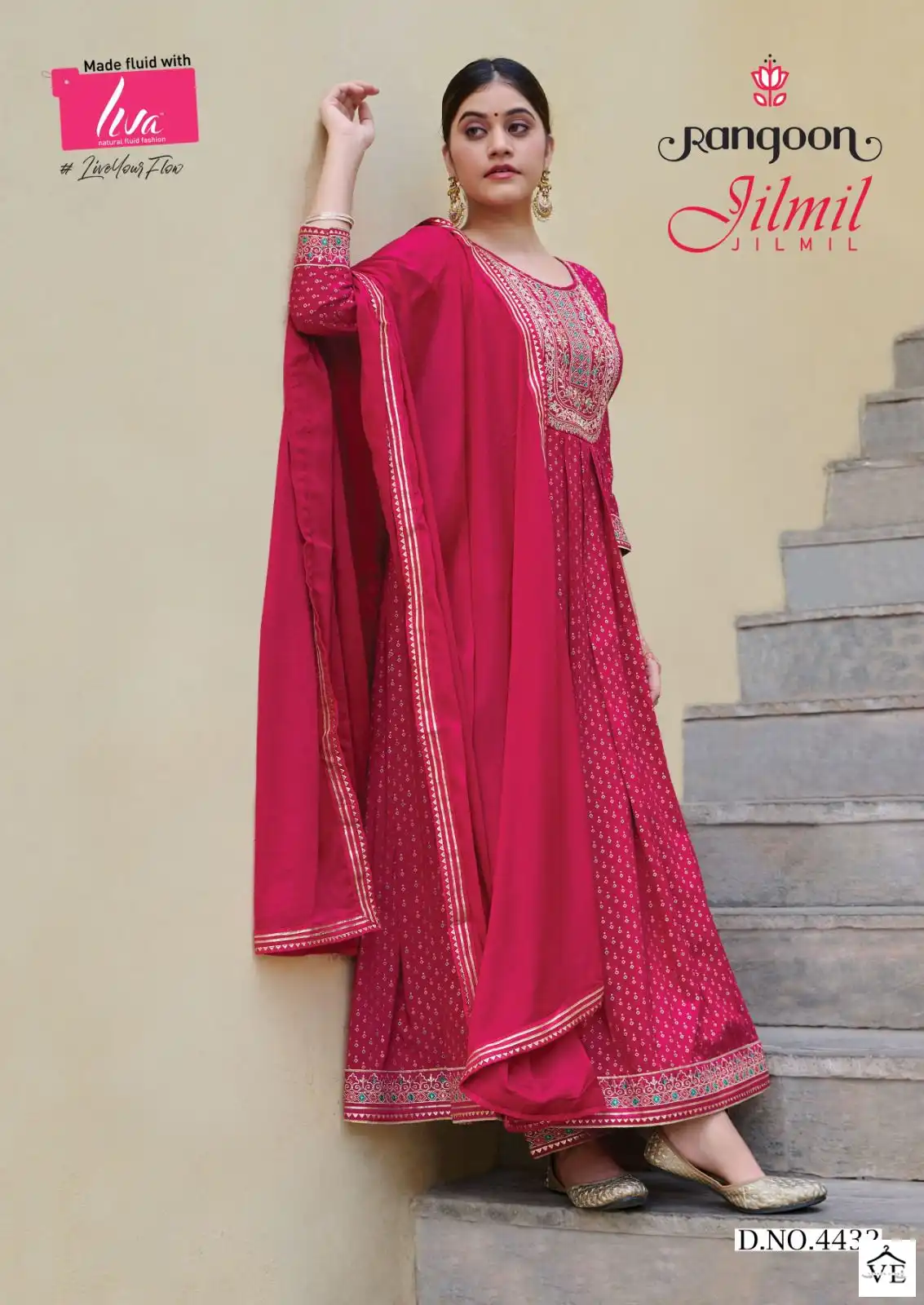 Rangoon Jilmil Rayon Wholesale Readymade Suits Catalog — Wholesale Salwar Suits, MPA wholesale from Surat - Gallery Image 3
