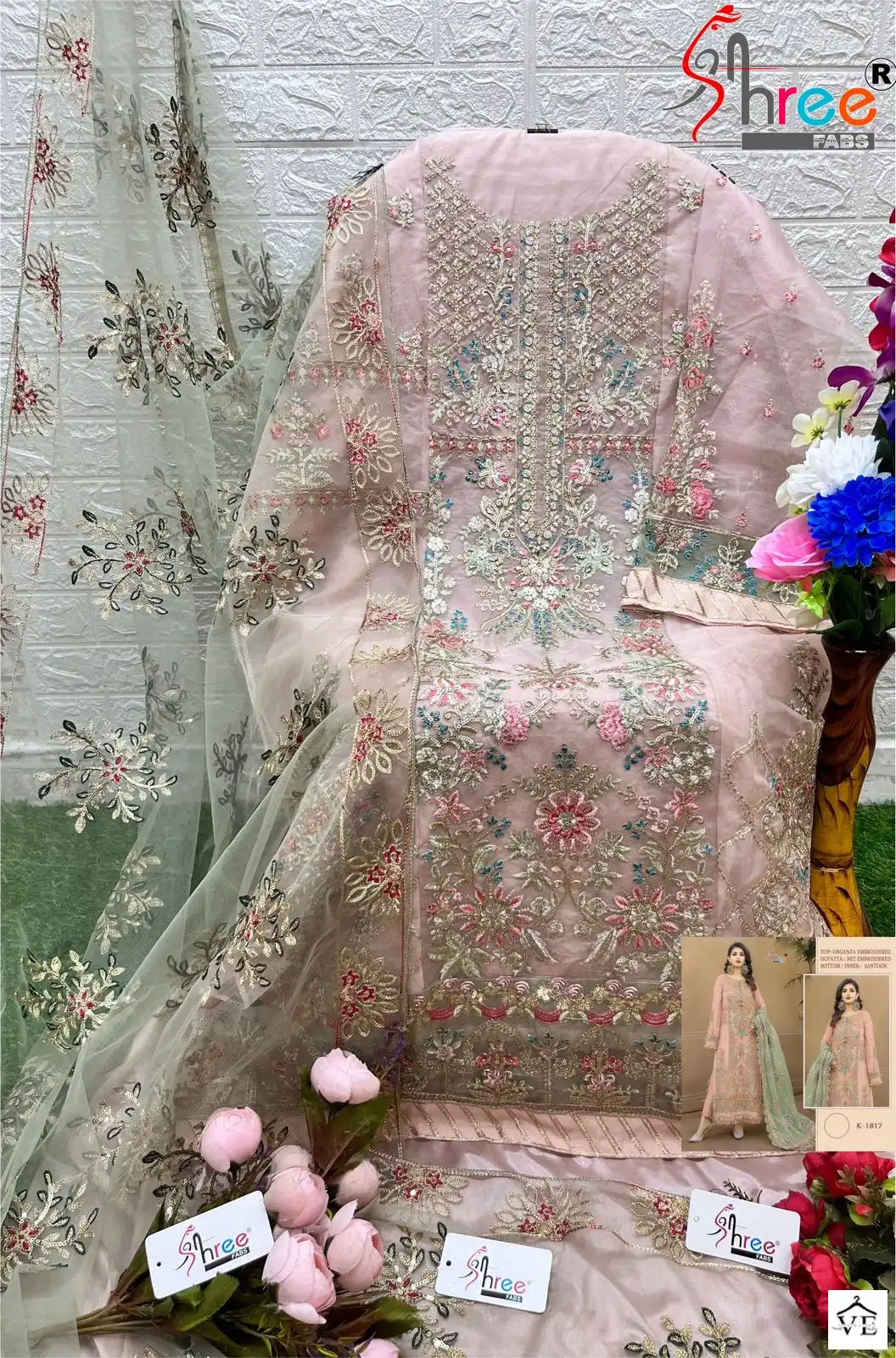 Shree Fab K1817 Soft Organza Wholesale Designer Pakistani Salwar Suit Catalog - Image 2