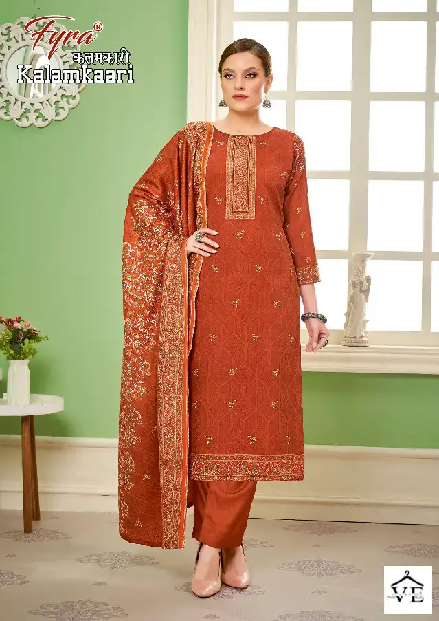 Fyra Kalamkaari Pure Spun Pashmina Wholesale Winter Wear Salwar Suit Catalog — Wholesale Salwar Suits, MPA wholesale from Surat - Gallery Image 8