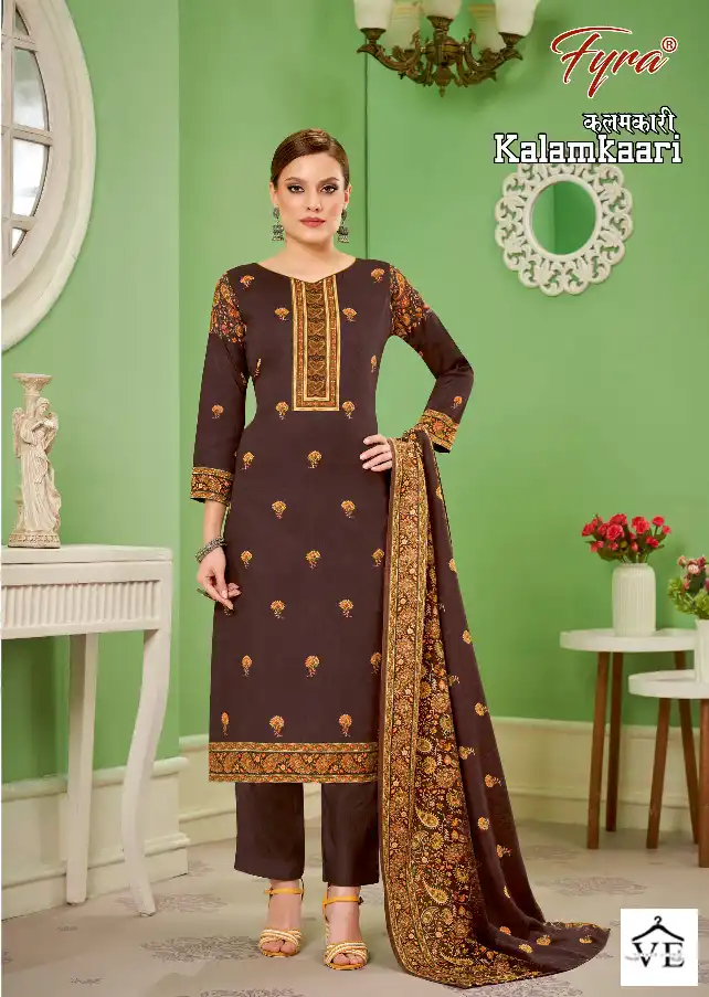 Fyra Kalamkaari Pure Spun Pashmina Wholesale Winter Wear Salwar Suit Catalog — Wholesale Salwar Suits, MPA wholesale from Surat - Gallery Image 2