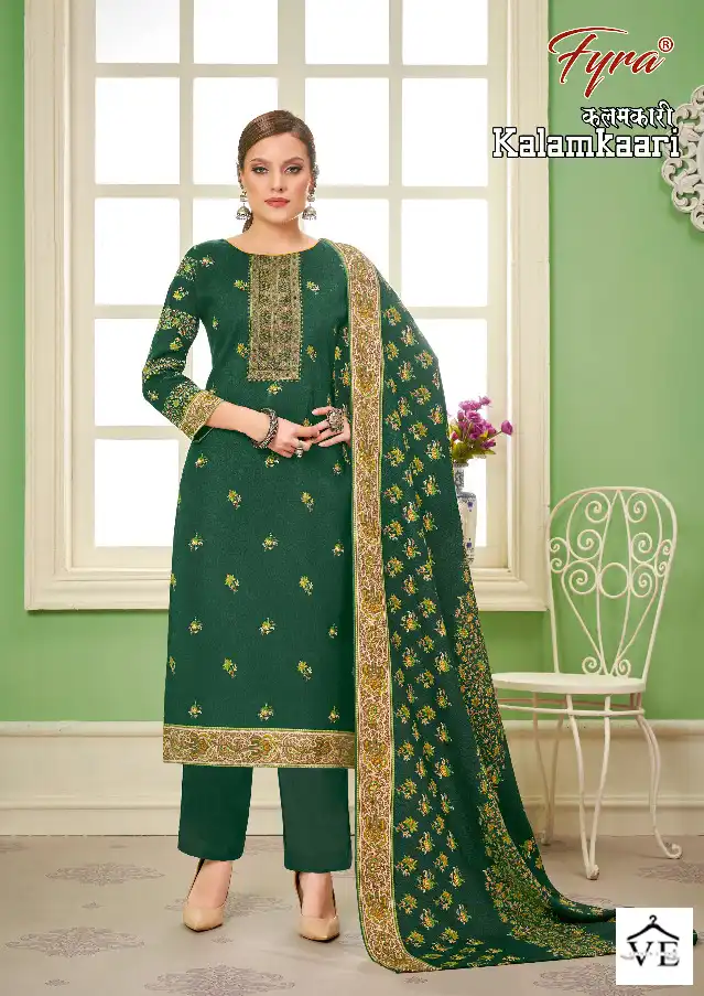 Fyra Kalamkaari Pure Spun Pashmina Wholesale Winter Wear Salwar Suit Catalog — Wholesale Salwar Suits, MPA wholesale from Surat - Gallery Image 3