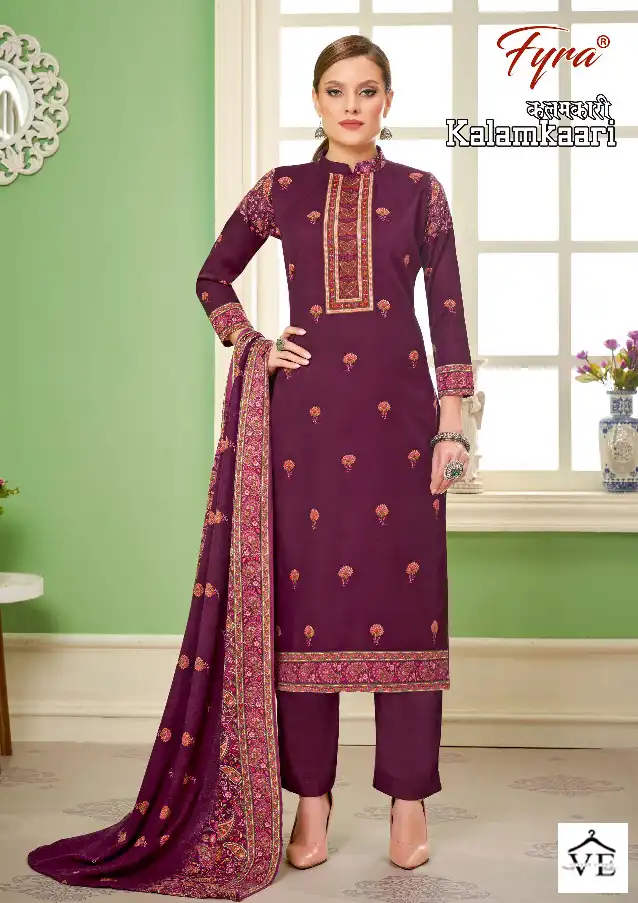 Fyra Kalamkaari Pure Spun Pashmina Wholesale Winter Wear Salwar Suit Catalog — Wholesale Salwar Suits, MPA wholesale from Surat - Gallery Image 5