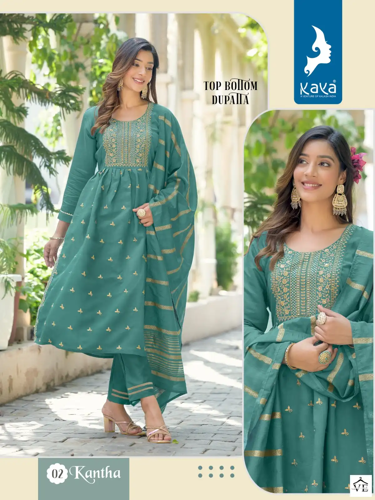 Kaya Kantha Pure Viscose Silk Wholesale Readymade Salwar Suit Catalog — Wholesale Salwar Suits, MPA wholesale from Surat - Gallery Image 3