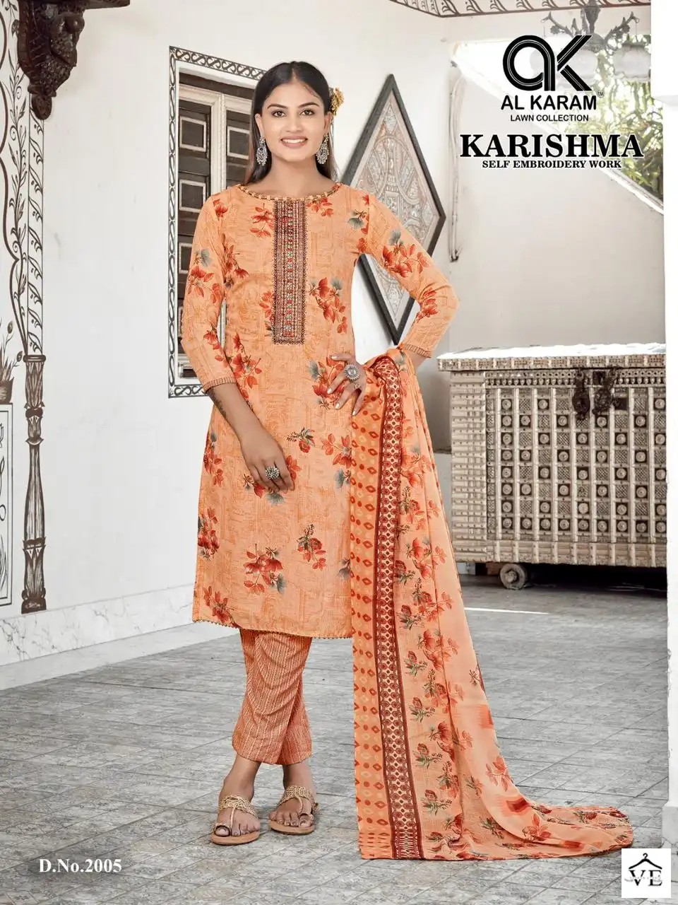 Al Karam Karishma Lawn Cotton Wholesale Pakistani Salwar Suit Catalog — Wholesale Salwar Suits, Alkaram wholesale from Surat - Gallery Image 8