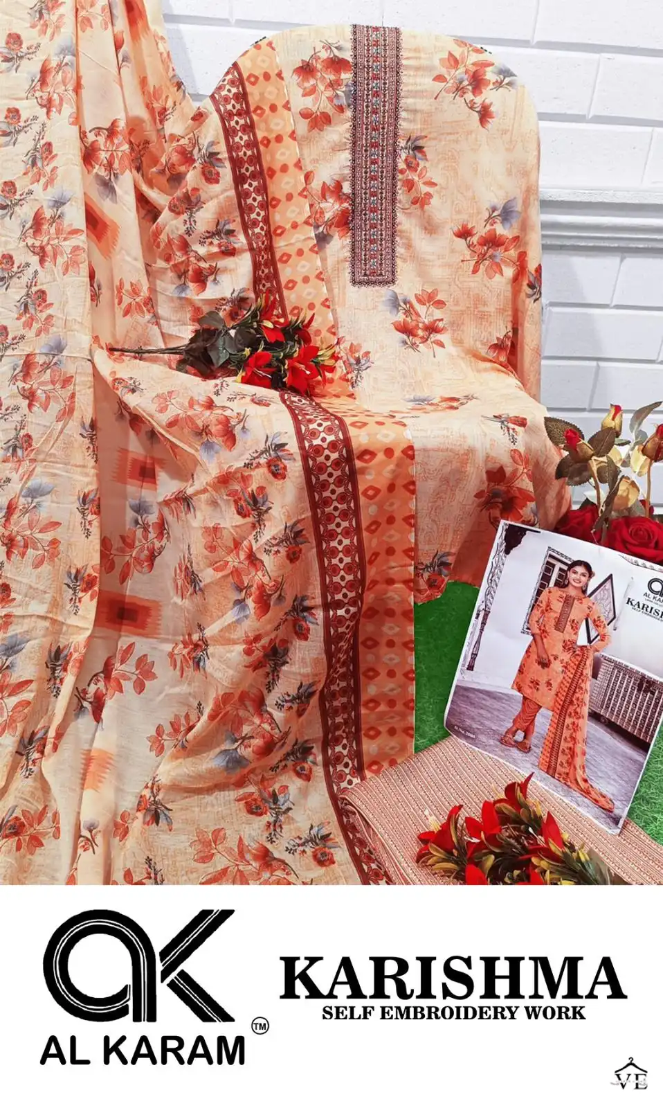 Al Karam Karishma Lawn Cotton Wholesale Pakistani Salwar Suit Catalog — Wholesale Salwar Suits, Alkaram wholesale from Surat - Gallery Image 9