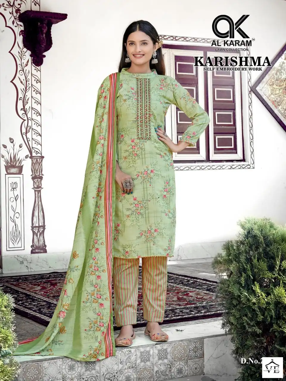 Al Karam Karishma Lawn Cotton Wholesale Pakistani Salwar Suit Catalog — Wholesale Salwar Suits, Alkaram wholesale from Surat - Gallery Image 10