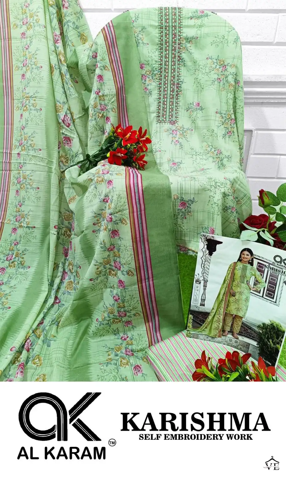 Al Karam Karishma Lawn Cotton Wholesale Pakistani Salwar Suit Catalog — Wholesale Salwar Suits, Alkaram wholesale from Surat - Gallery Image 11