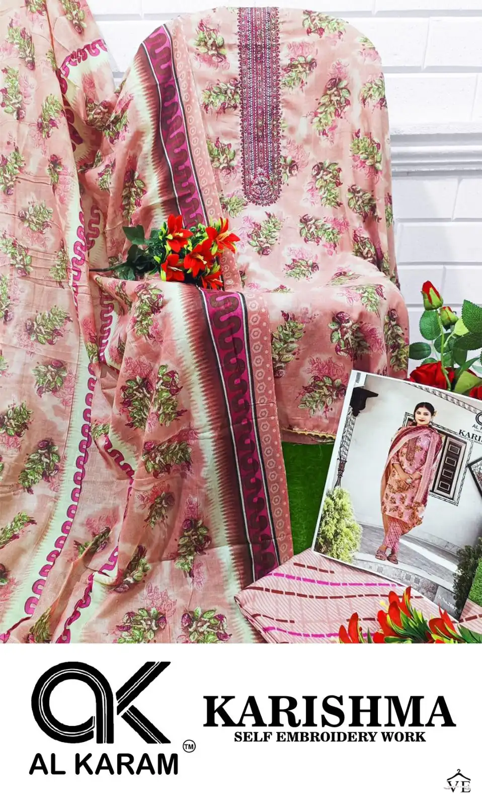 Al Karam Karishma Lawn Cotton Wholesale Pakistani Salwar Suit Catalog — Wholesale Salwar Suits, Alkaram wholesale from Surat - Gallery Image 13