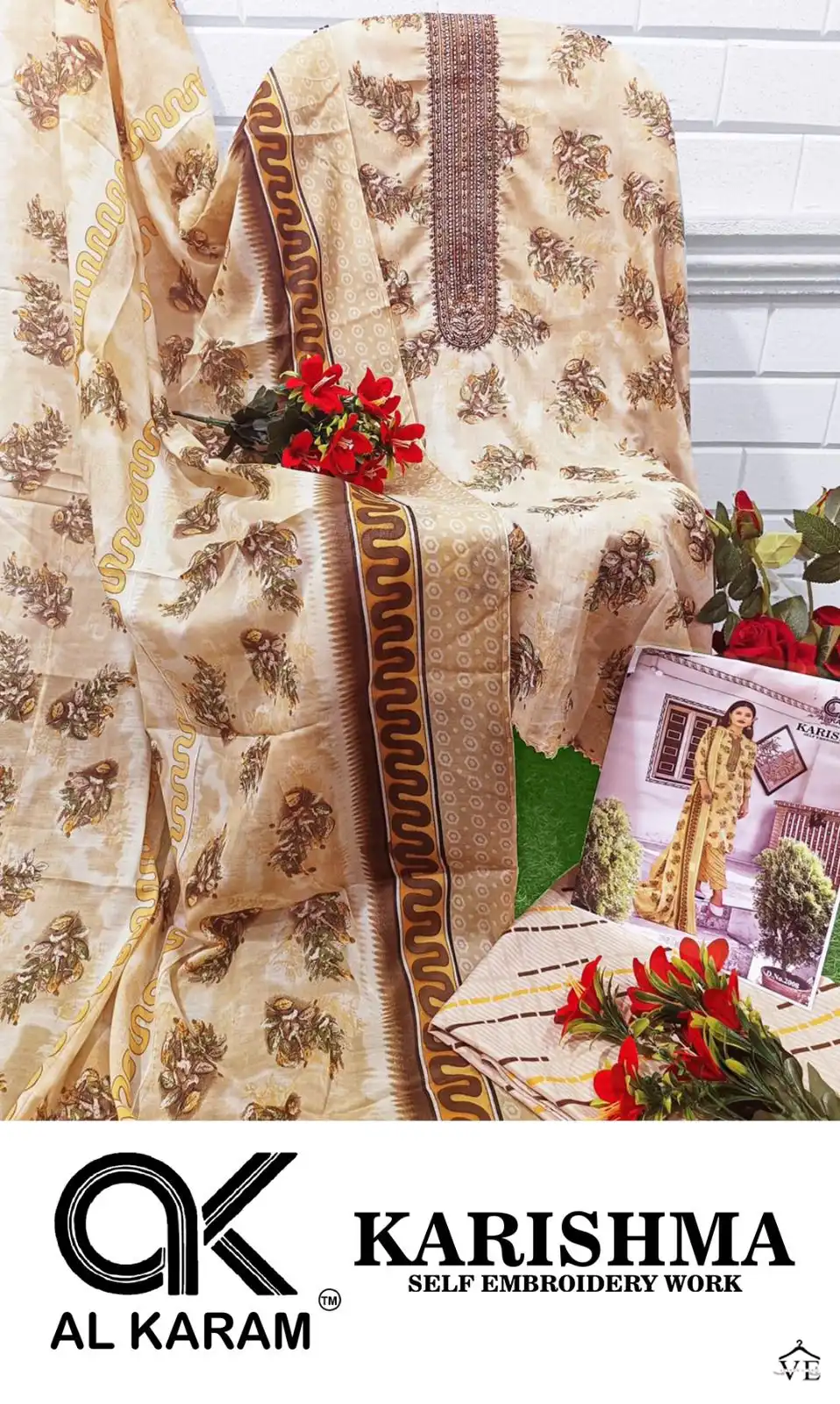 Al Karam Karishma Lawn Cotton Wholesale Pakistani Salwar Suit Catalog — Wholesale Salwar Suits, Alkaram wholesale from Surat - Gallery Image 15