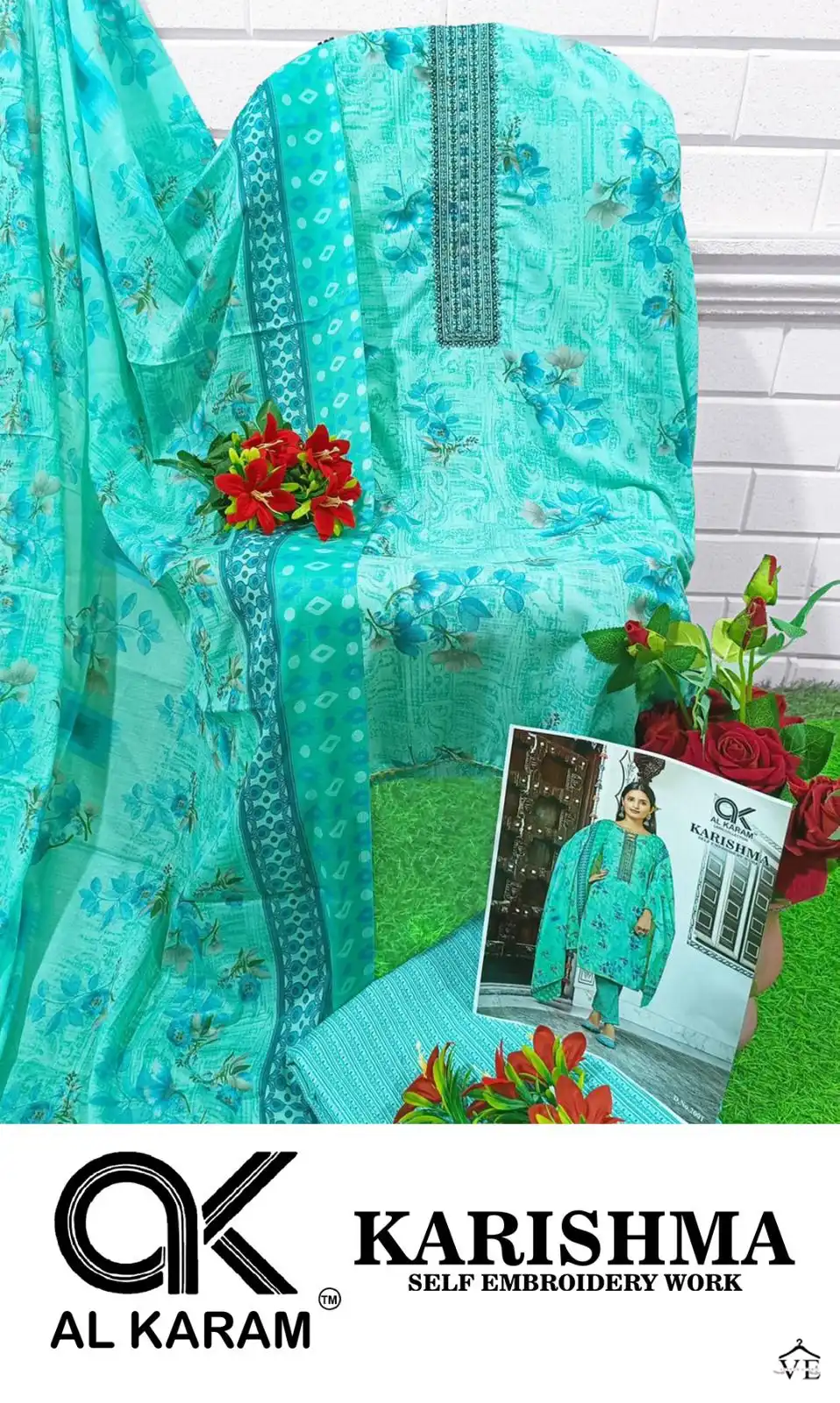 Al Karam Karishma Lawn Cotton Wholesale Pakistani Salwar Suit Catalog — Wholesale Salwar Suits, Alkaram wholesale from Surat - Gallery Image 3