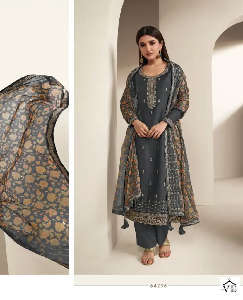 Vinay Kaseesh - Aashna-2 Dola Silk Wholesale Designer Suits Catalog — Wholesale Salwar Suits, MPA wholesale from Surat - Gallery Image 6