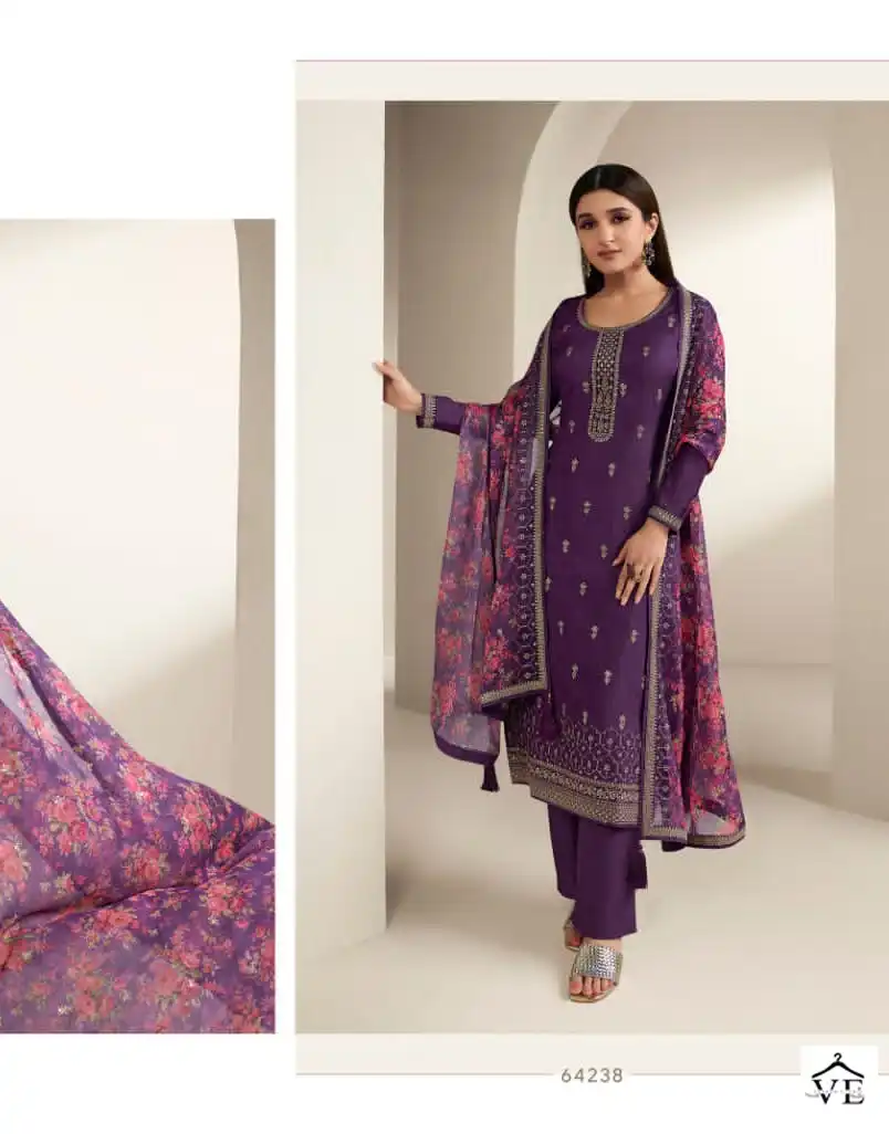 Vinay Kaseesh - Aashna-2 Dola Silk Wholesale Designer Suits Catalog — Wholesale Salwar Suits, MPA wholesale from Surat - Gallery Image 8