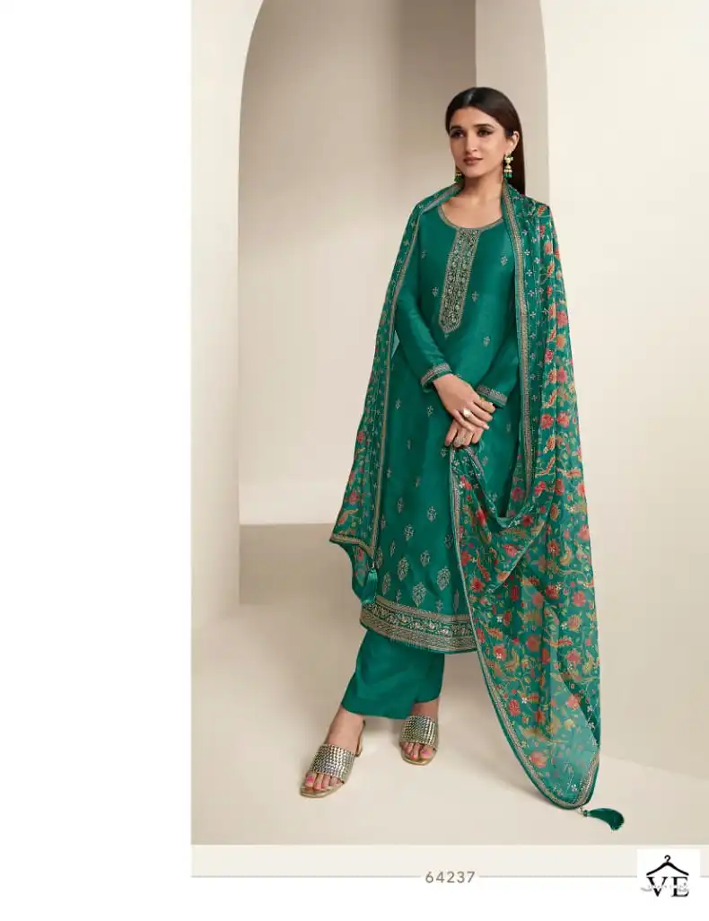 Vinay Kaseesh - Aashna-2 Dola Silk Wholesale Designer Suits Catalog — Wholesale Salwar Suits, MPA wholesale from Surat - Gallery Image 2