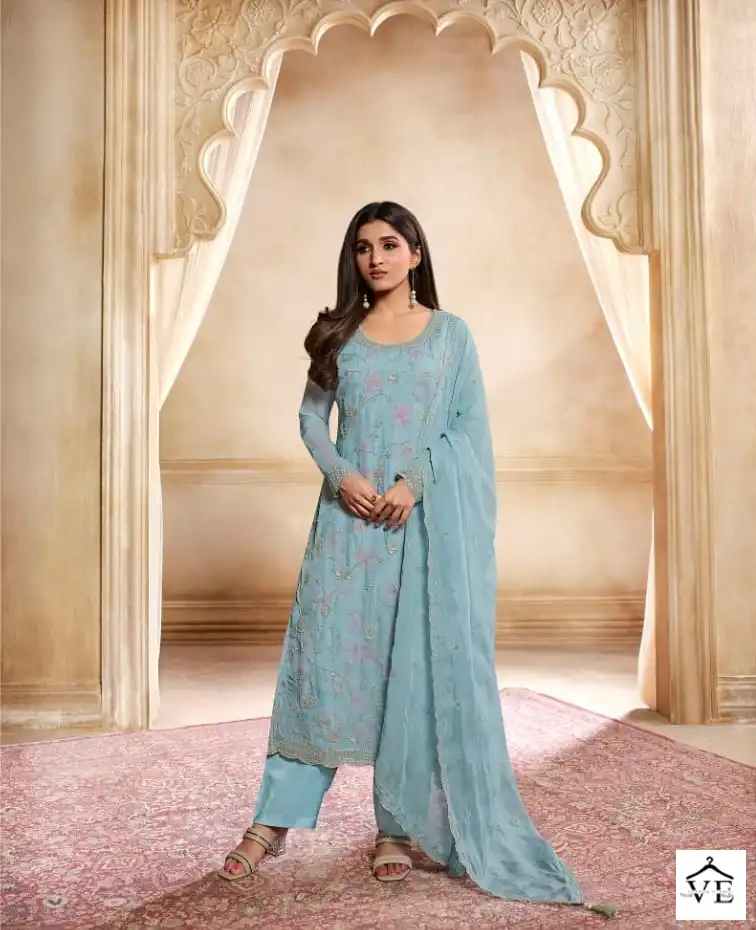 Vinay Kaseesh-Pearl Organza Wholesale Designer Suit Catalog — Wholesale Salwar Suits, MPA wholesale from Surat - Gallery Image 5