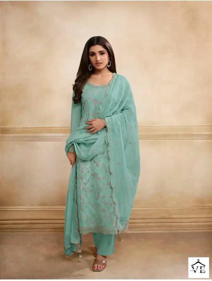 Vinay Kaseesh-Pearl Organza Wholesale Designer Suit Catalog — Wholesale Salwar Suits, MPA wholesale from Surat - Gallery Image 7